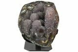 Wide Amethyst Stalactite Formation On Metal Stand - Uruguay #128082-2